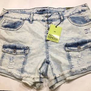 NWT-Almost Famous Distressed Denim Shorts 18